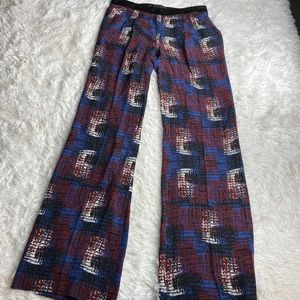 Jenni Kayne silk pants with leather waistband size 2